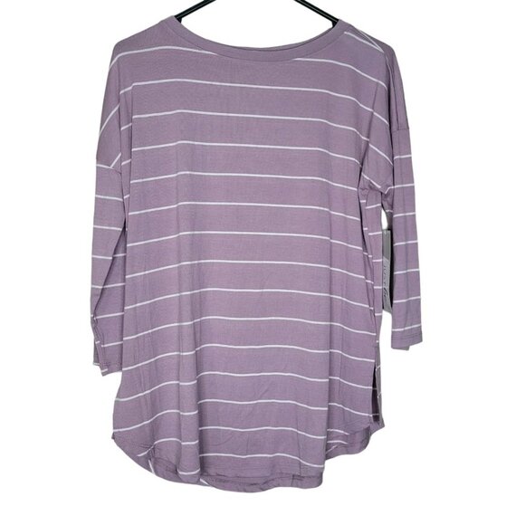Just be‎ Shirt Striped Purple Soft Long Sleeve Womens S - Picture 9 of 9